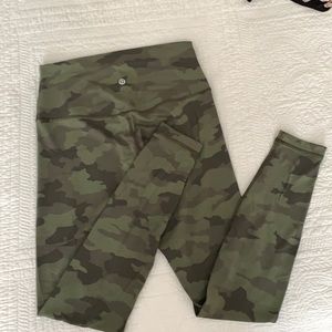 Green Camo lululemon align 28” leggings